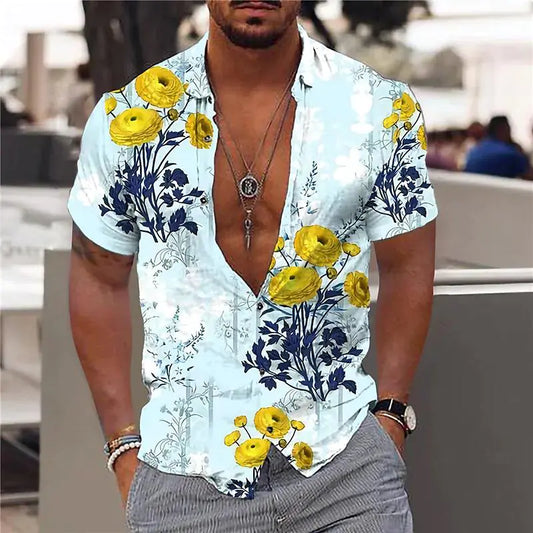 Chemises florales hawaïennes d’été pour hommes - Esprit-mode